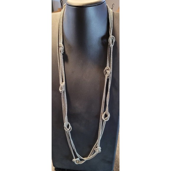 Vintage Silver Knotted Bubble Necklace - Picture 1 of 14